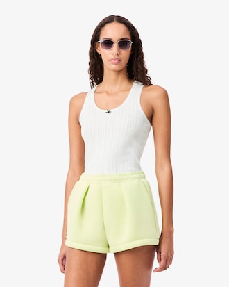 Regata de Algod&atilde;o de Malha Pointelle Slim Fit