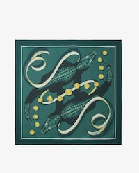 Lenço Quadrado de Seda com Estampa Runway