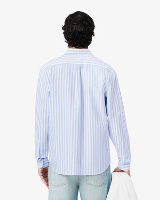 Camisa Oxford Listrada com Caimento Regular
