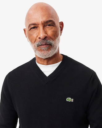 Su&eacute;ter em Algod&atilde;o Monocrom&aacute;tico com Gola V