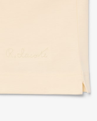 Polo Bordada de Gola Aberta de Caimento Cl&aacute;ssico Paris