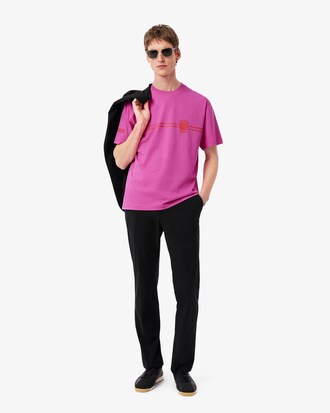 Camiseta em Malha de Algod&atilde;o Bordada e Estampada