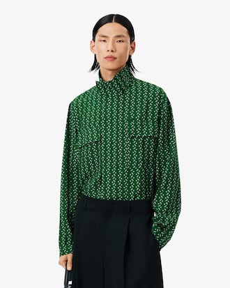 Camisa de Cetim Estampada com Corte Regular Runway