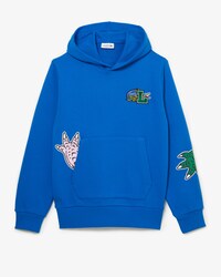 Moletom masculino Lacoste Holiday com capuz e estampa com efeito de quadrinhos