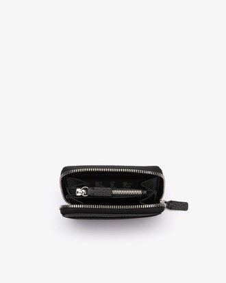 Porta-moedas feminino Croco Crew em couro granulado com z&iacute;per