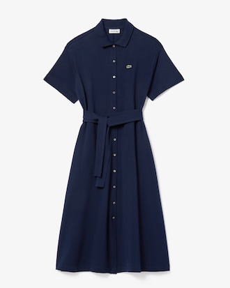 Vestido Piqué Relaxed Fit com Cinto