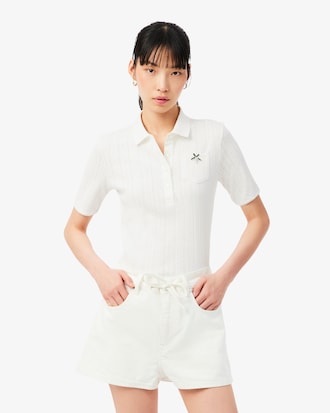 Polo Pointelle L.12.D com Marca Slim Fit