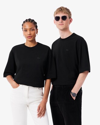 Camiseta de Jersey Pesado de Algod&atilde;o com Corte Solto