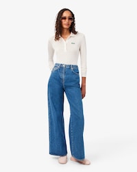 Jeans de tiro alto de corte ancho