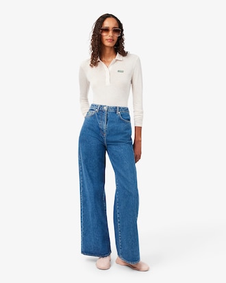 Jeans de tiro alto de corte ancho
