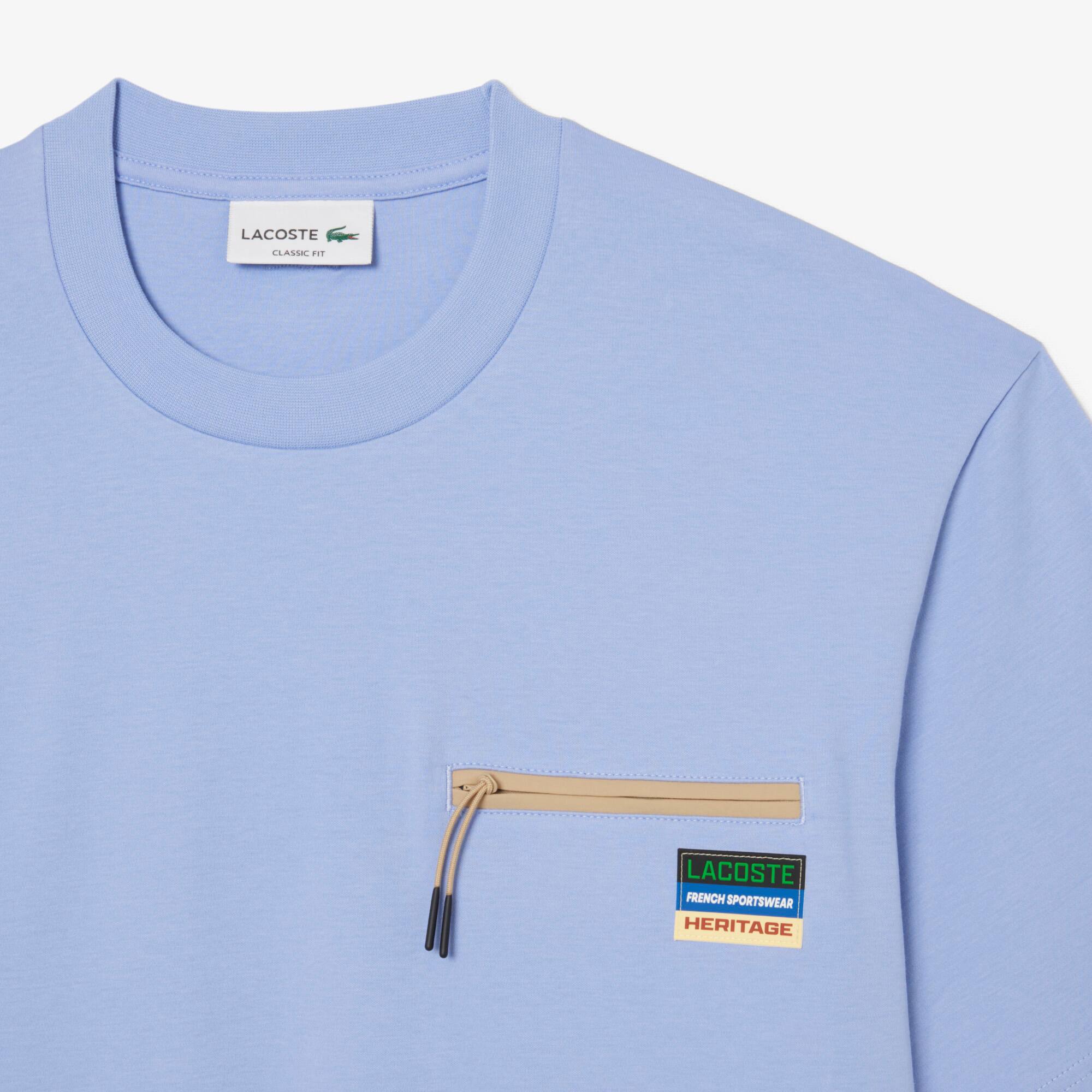 しょこ Camiseta Masculina Manga Curta Lacoste em Algodão com Bolso
