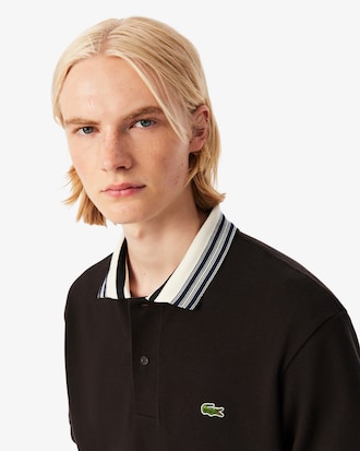 Polo con Cuello Rayado Fit Clásico Hecho en Francia