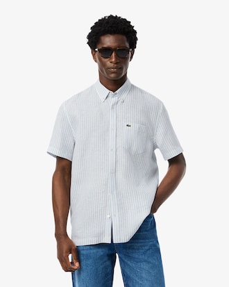 Camisa de Lino Manga Corta Fit Regular