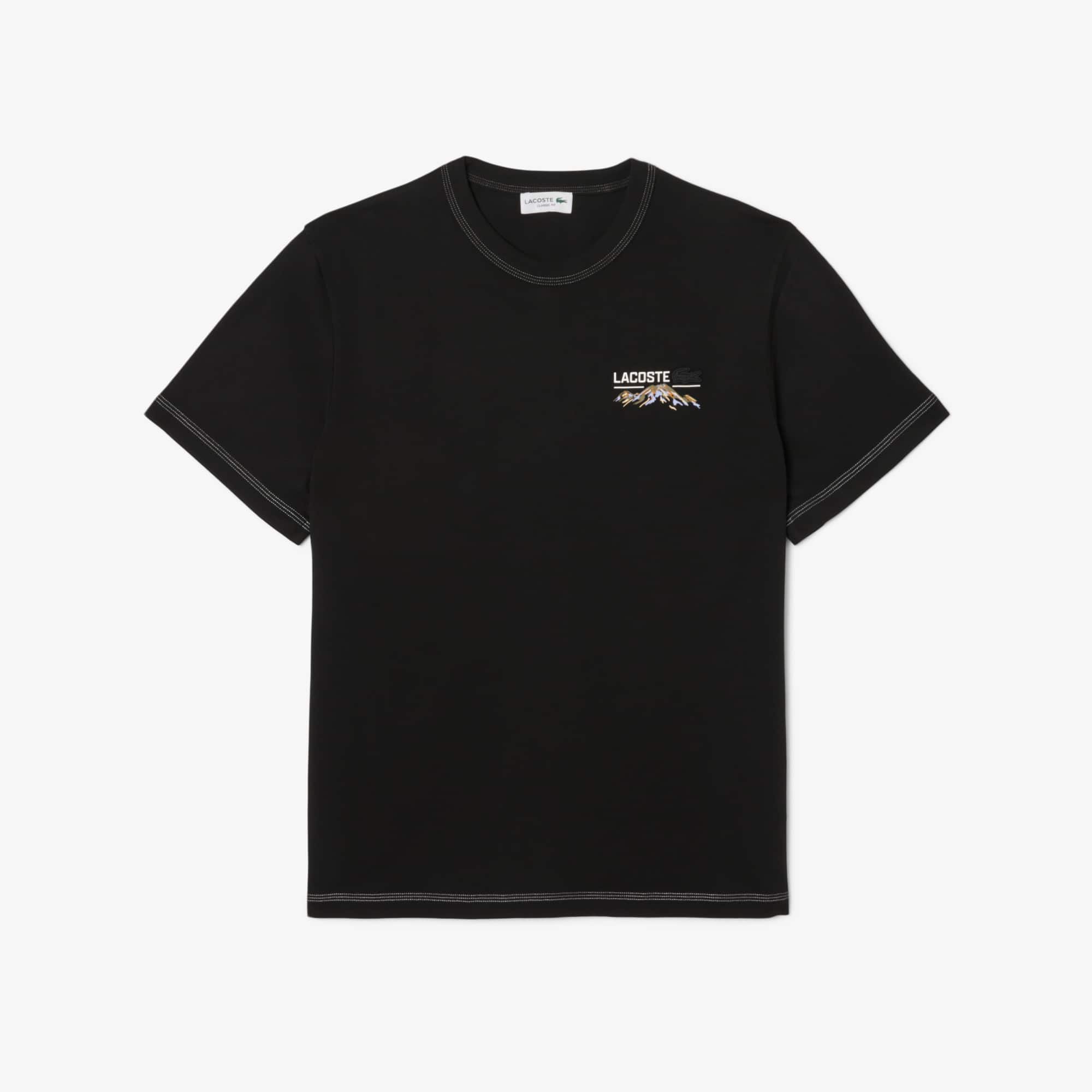 Camiseta Masculina de Malha Estampa Múltipla Lacoste