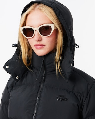 Jaqueta Puffer com Capuz com Caimento Relaxado