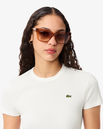 Remera De Algodón Acanalada Al Cuerpo