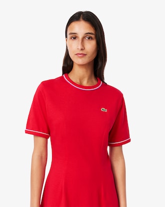 Vestido Camiseta em Malha com Toque de Acabamento