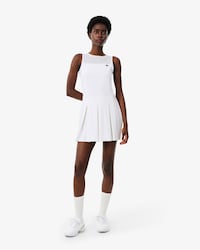 Vestido de T&ecirc;nis El&aacute;stico de Dupla Malha Plissado