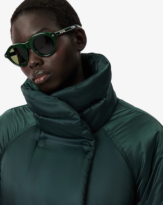 Casaco comprido com Mangas Bufantes Iridescentes