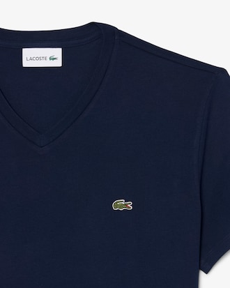 Camiseta de Algod&atilde;o Pima Leve com Gola V