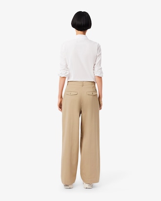 Pantalones De Gabardina Elastizada Wide Fit