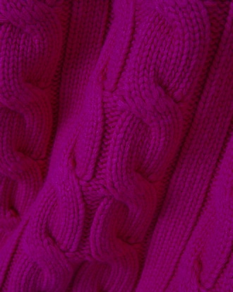 Suéter de Gola Polo em Malha de Lã com Padrão Trançado