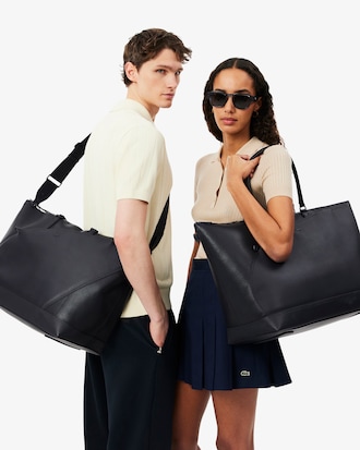 Bolsa de fin de semana Club Lacoste de piel granulada