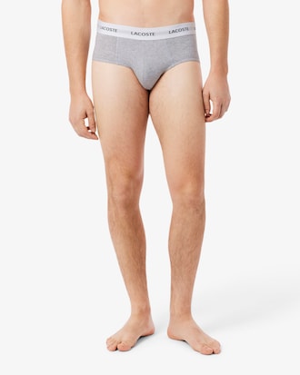 Pacote com 3 Cuecas Briefs de Algod&atilde;o Stretch