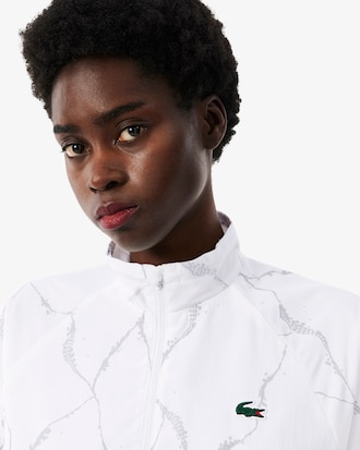 Campera de tenis con estampado de cocodrilo reflectante