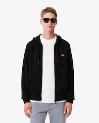 Moletom Canguru Masculino com Z&iacute;per Lacoste