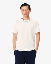 Camiseta de Piqu&eacute; com Gola Listrada em Stretch