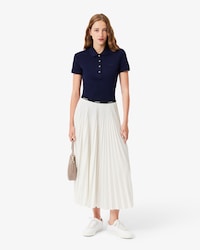 Saia de Cintura com El&aacute;stico Plissada Longa