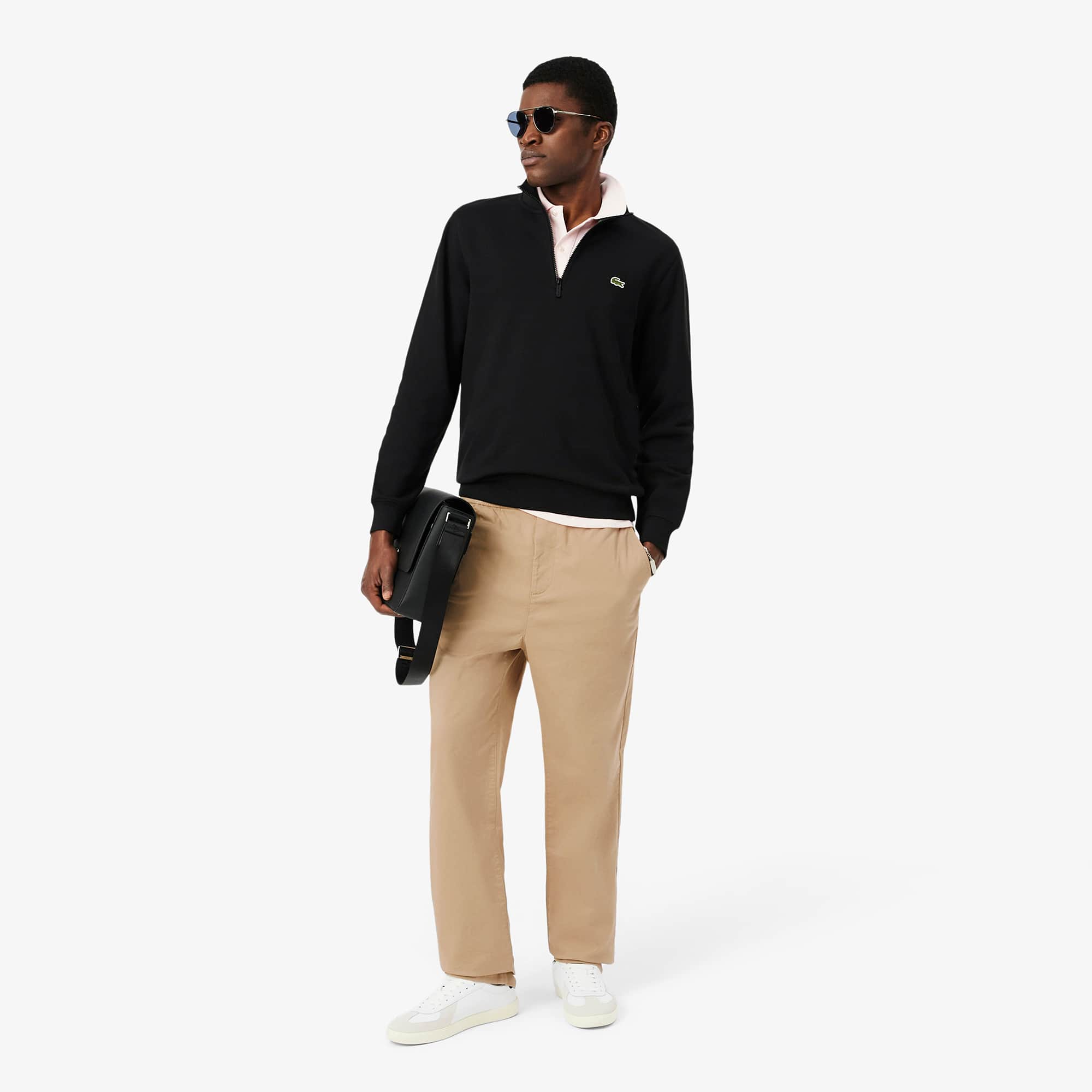 23ARGウェアM Moletom com Ziper Masculino Lacoste em French Terry