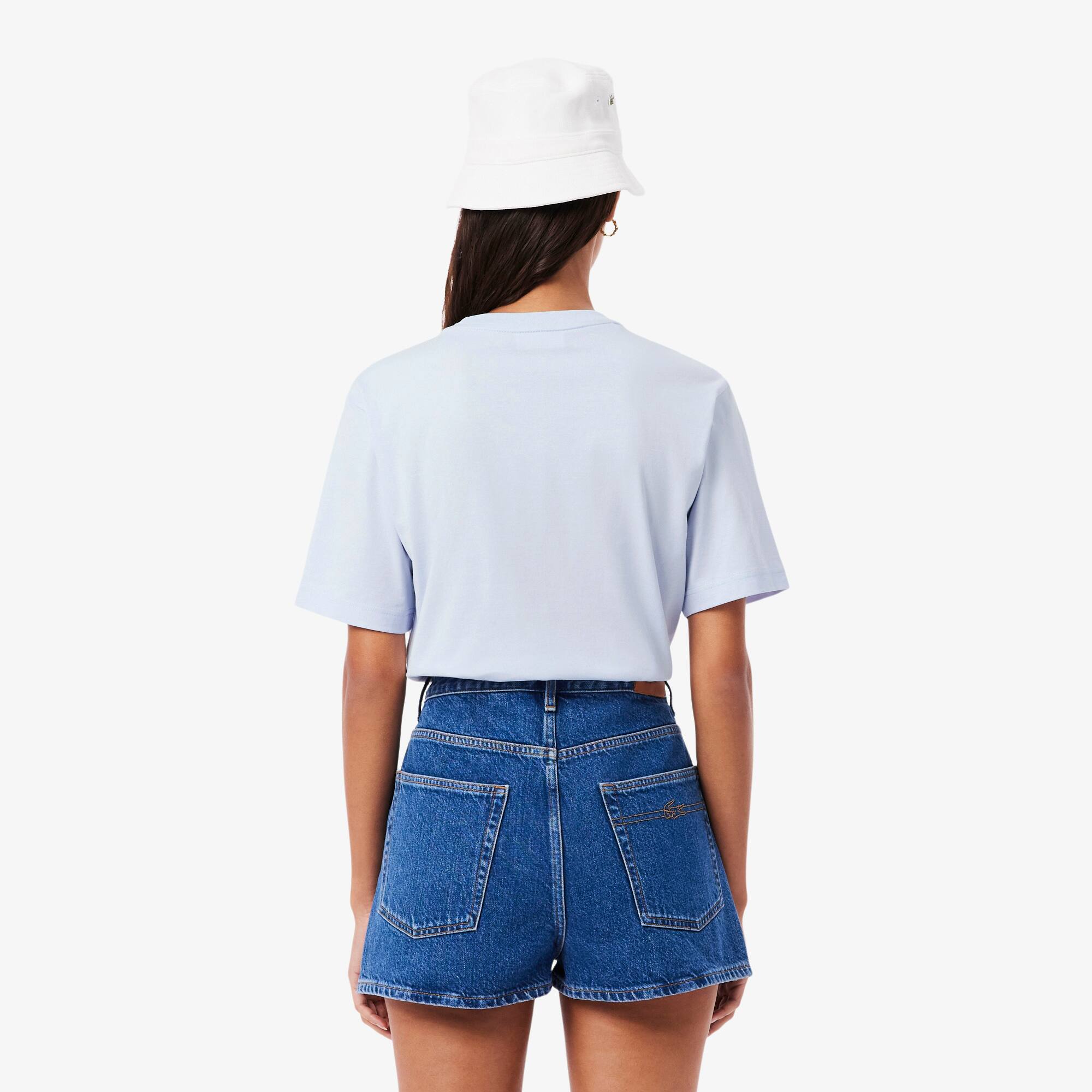 Camiseta de Algodão Pima Jersey Lacoste de Ajuste Relaxado