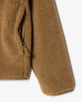 Jaqueta em fleece com z&iacute;per e colorblock