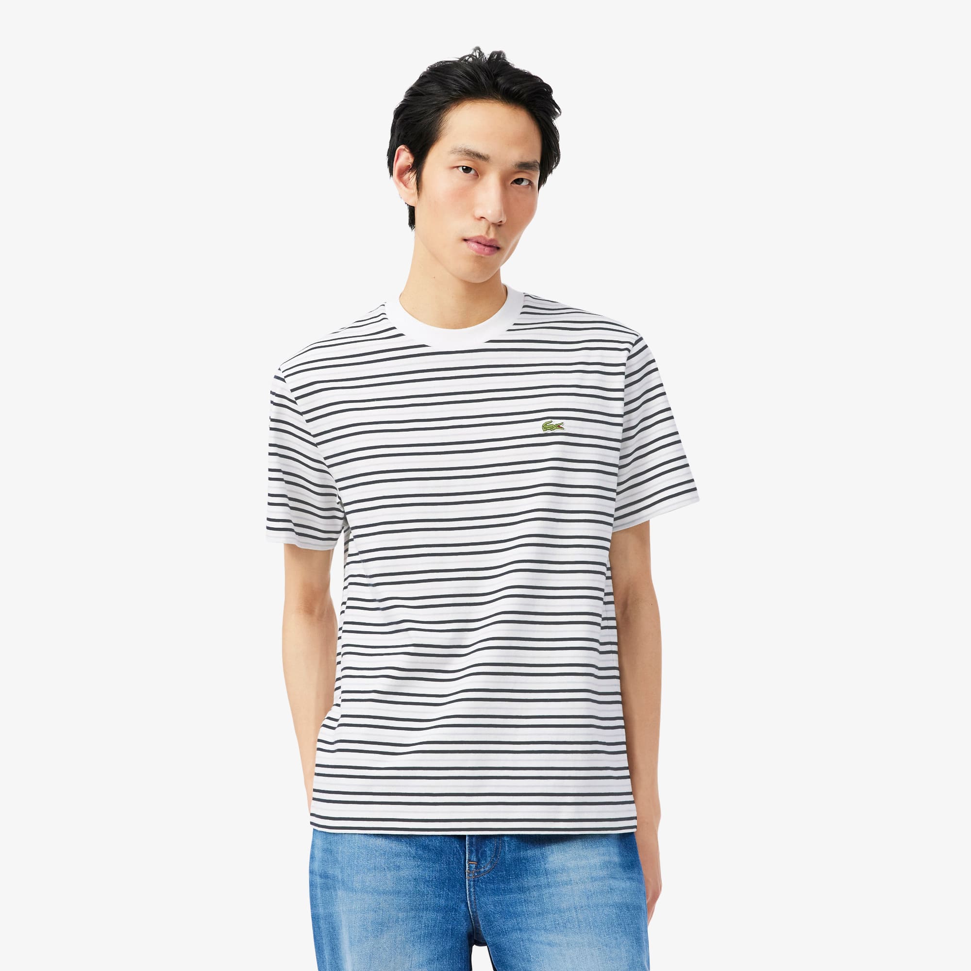 Camiseta de Algodão Listrada - Camisetas Masculinas - Novidades