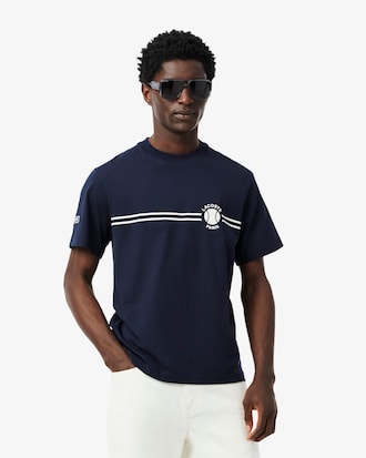Camiseta em Malha de Algod&atilde;o Bordada e Estampada