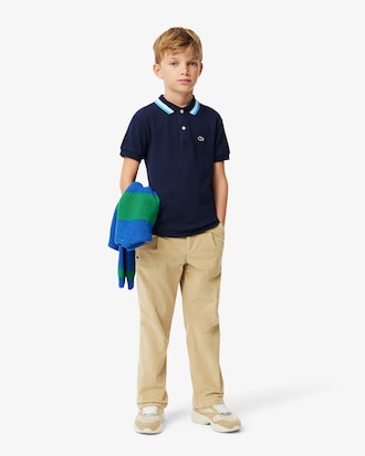 Polo Petit Piqué com Gola Listrada