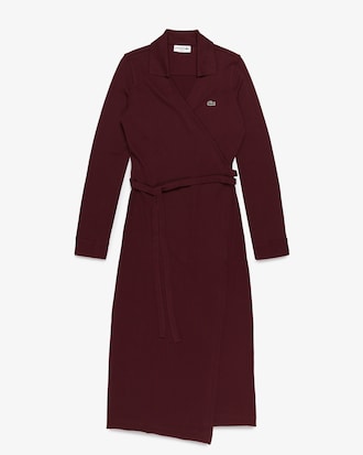 Vestido Polo Transpassado em Mini Piqu&eacute; Stretch