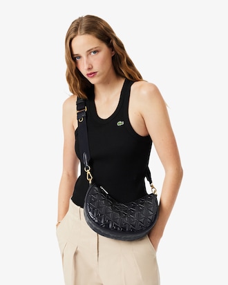 Bolsa Maheki em Couro embossed Estilo Half Moon