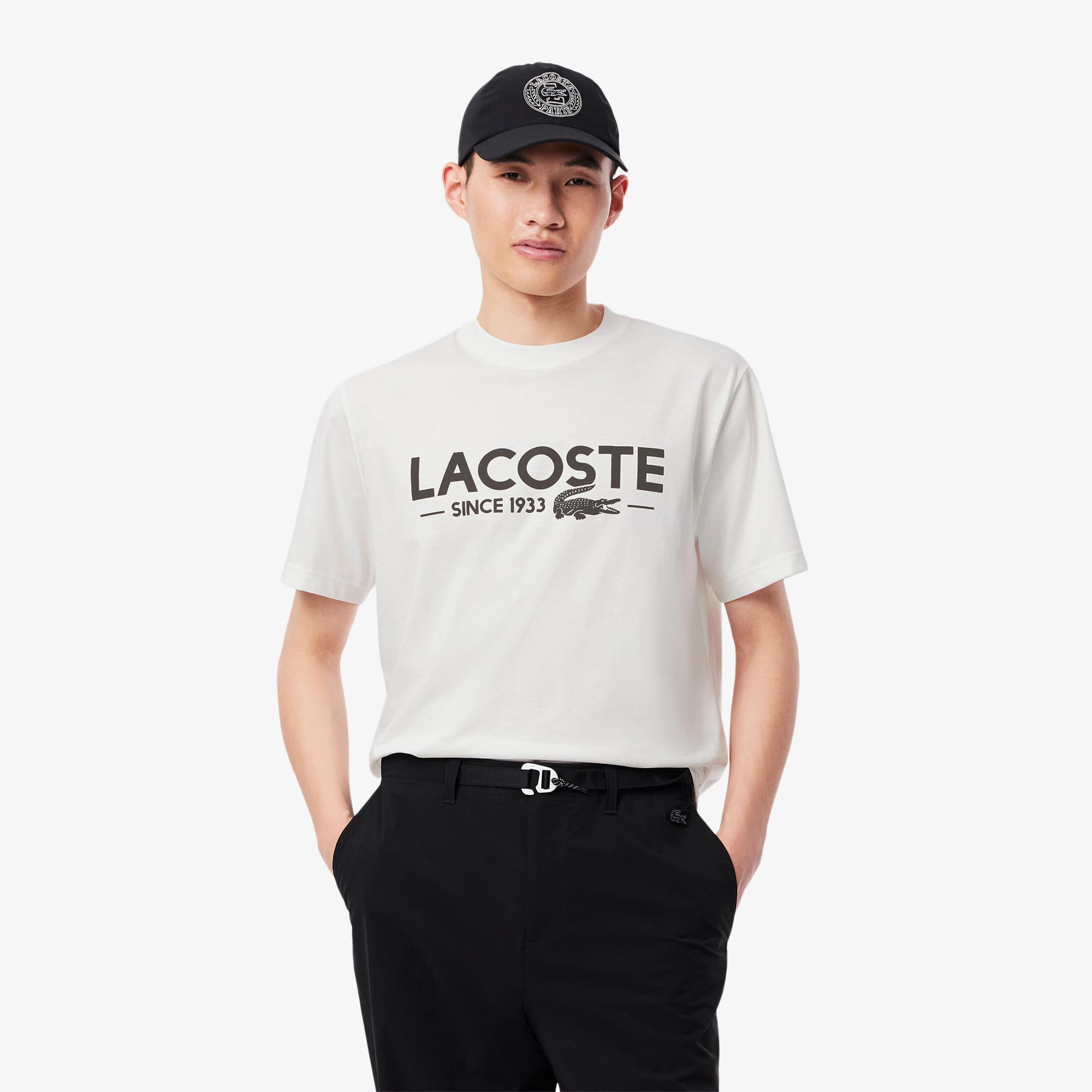 Camiseta em Algodão Lacoste Since 1933 de Caimento Clássico