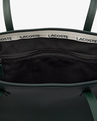 Bolsa tote grande L.12.12 em lona com estampa de logo