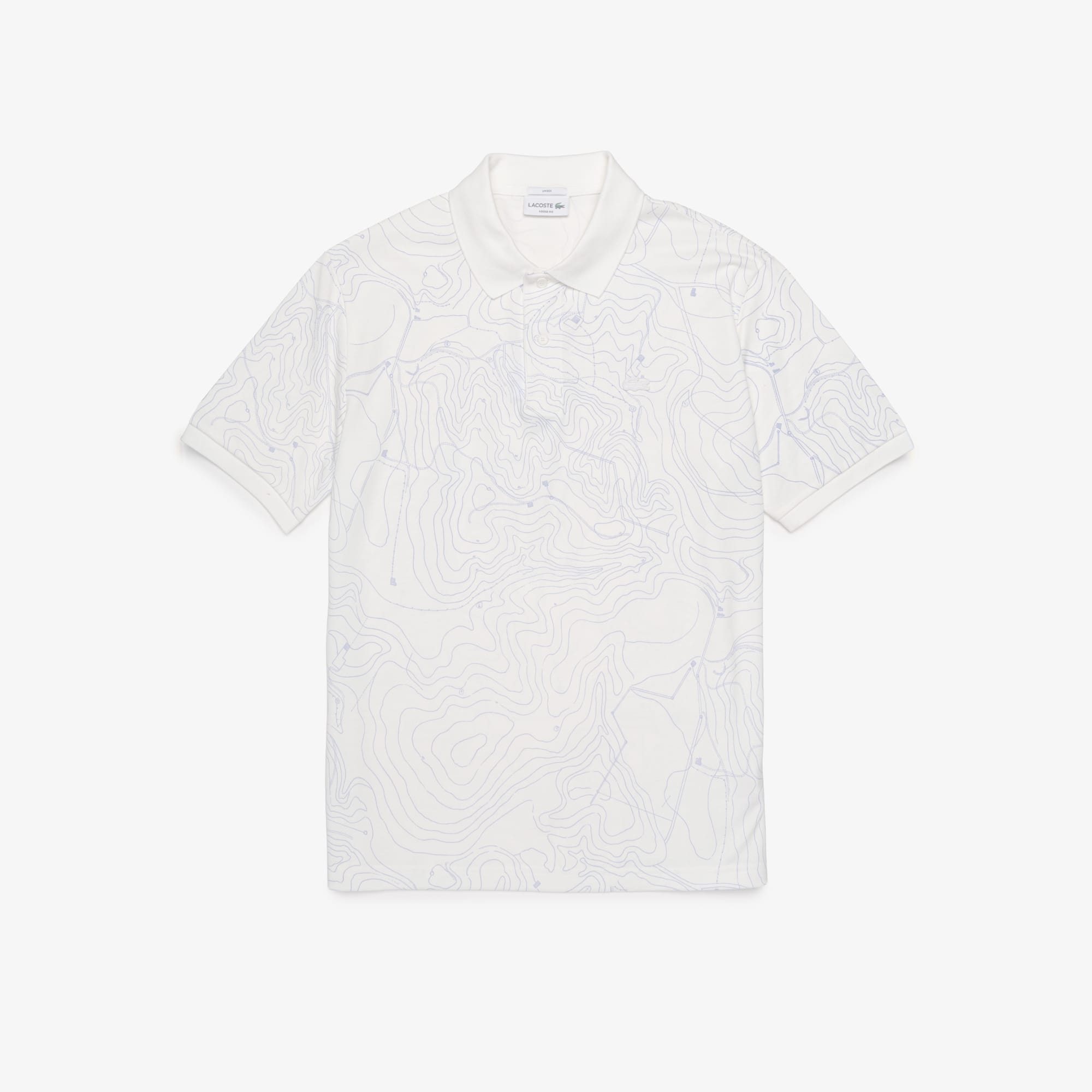 Camisa Gola Polo Lacoste em Piqué Estampado Manga Longa