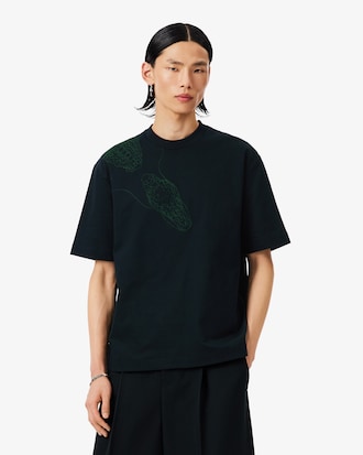 Camiseta com Crocodilo Bordado Runway