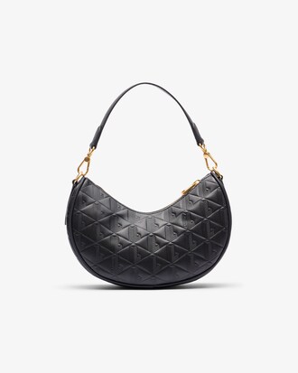 Bolsa Maheki em Couro embossed Estilo Half Moon