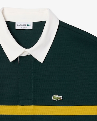 Camisa Polo Rugby Piqu&eacute; Listrada de Caimento Relaxado