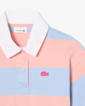 Polo de rugby oversized de algod&oacute;n de rayas