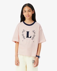 Camiseta de Algod&atilde;o com Distintivo Contrastante