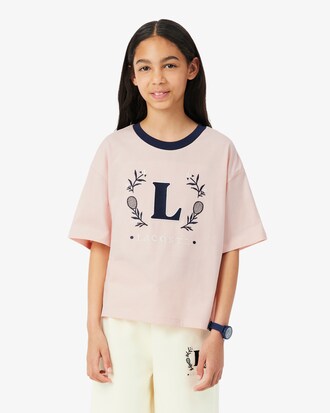 Camiseta de Algod&atilde;o com Distintivo Contrastante