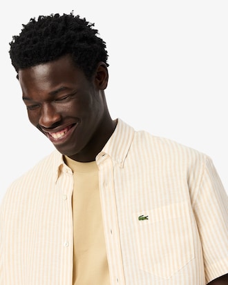 Camisa de Lino Manga Corta Fit Regular